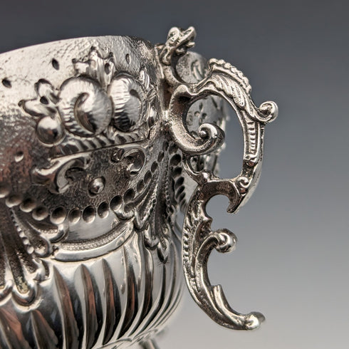 1903 British Antique Sterling Silver Stem Bowl 126g Goldsmiths & Silversmiths